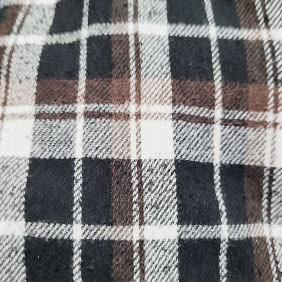 Cotton Works Plaid Flannel Western Pearl Snaps Size Large Unisex Heavyweight - Picture 2 of 9